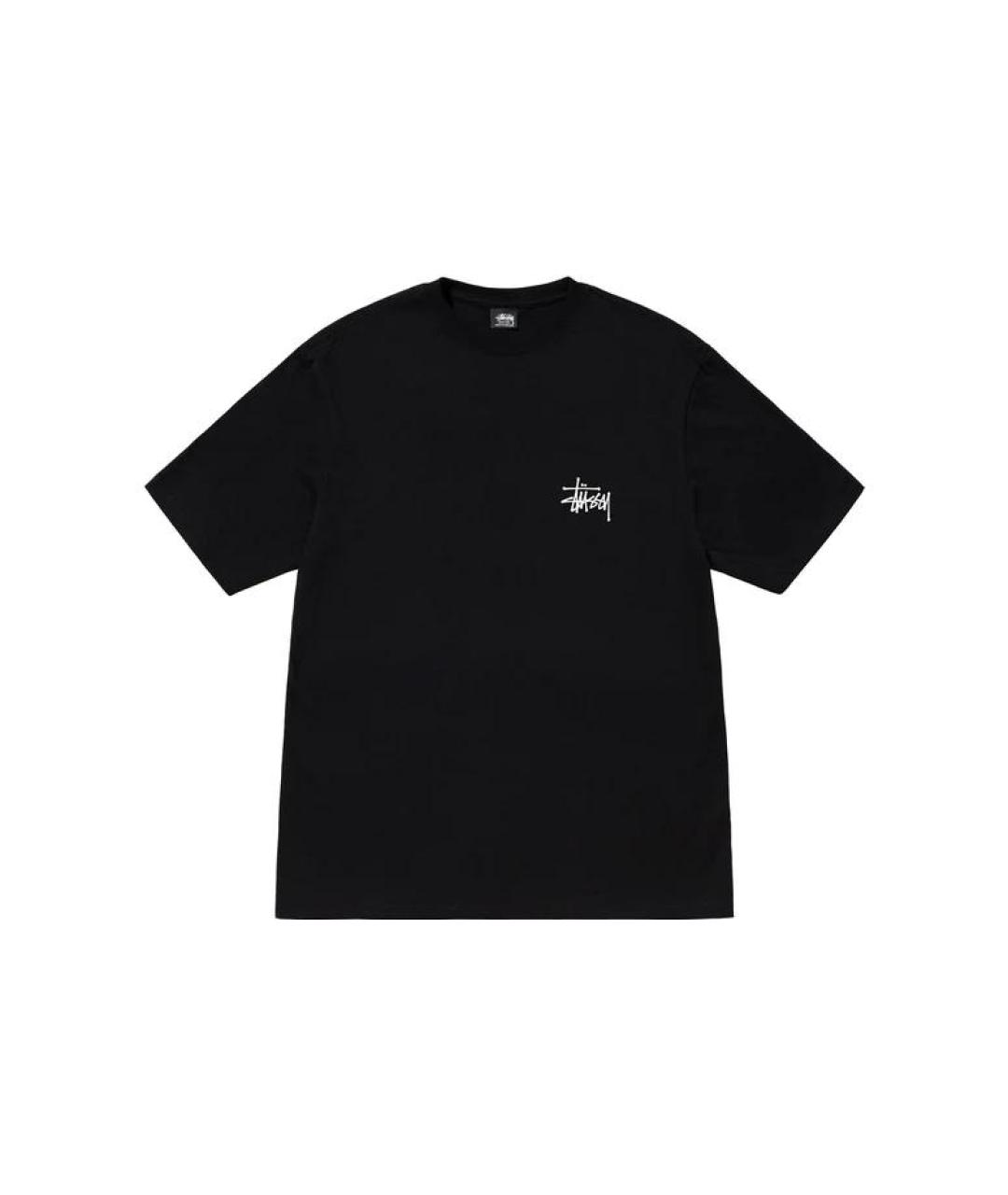STUSSY Черная хлопковая футболка, фото 1