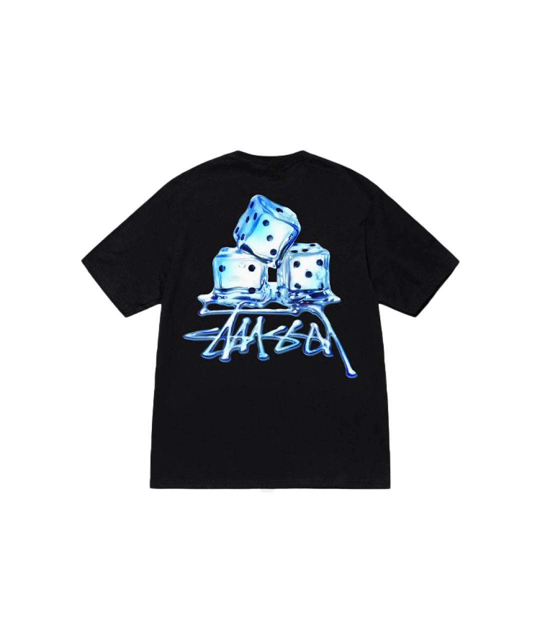 STUSSY Черная хлопковая футболка, фото 2