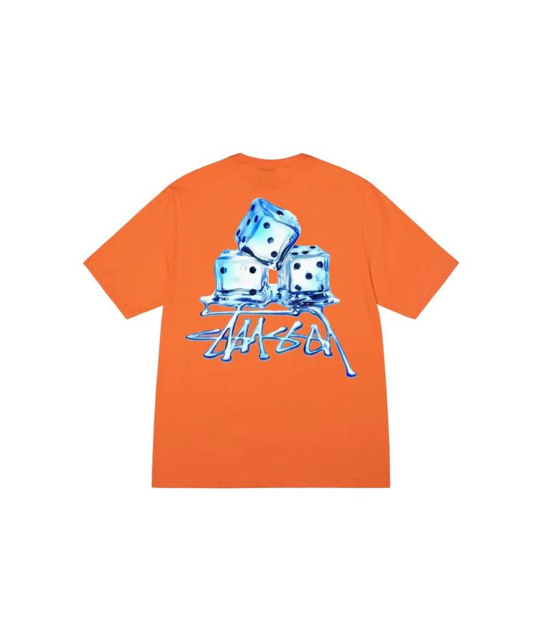 STUSSY Оранжевая хлопковая футболка, фото 2