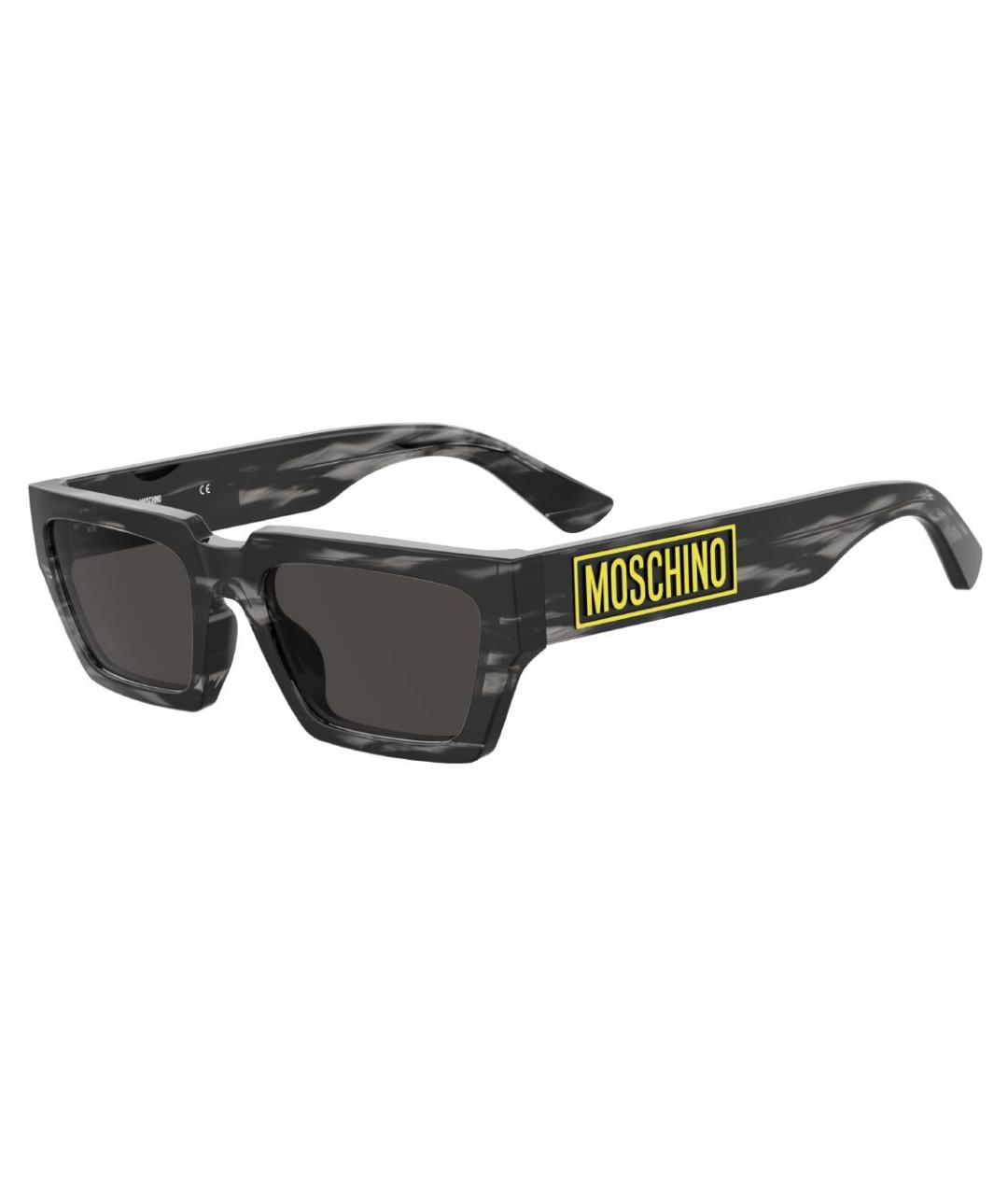 MOSCHINO Серые пластиковые солнцезащитные очки, фото 4