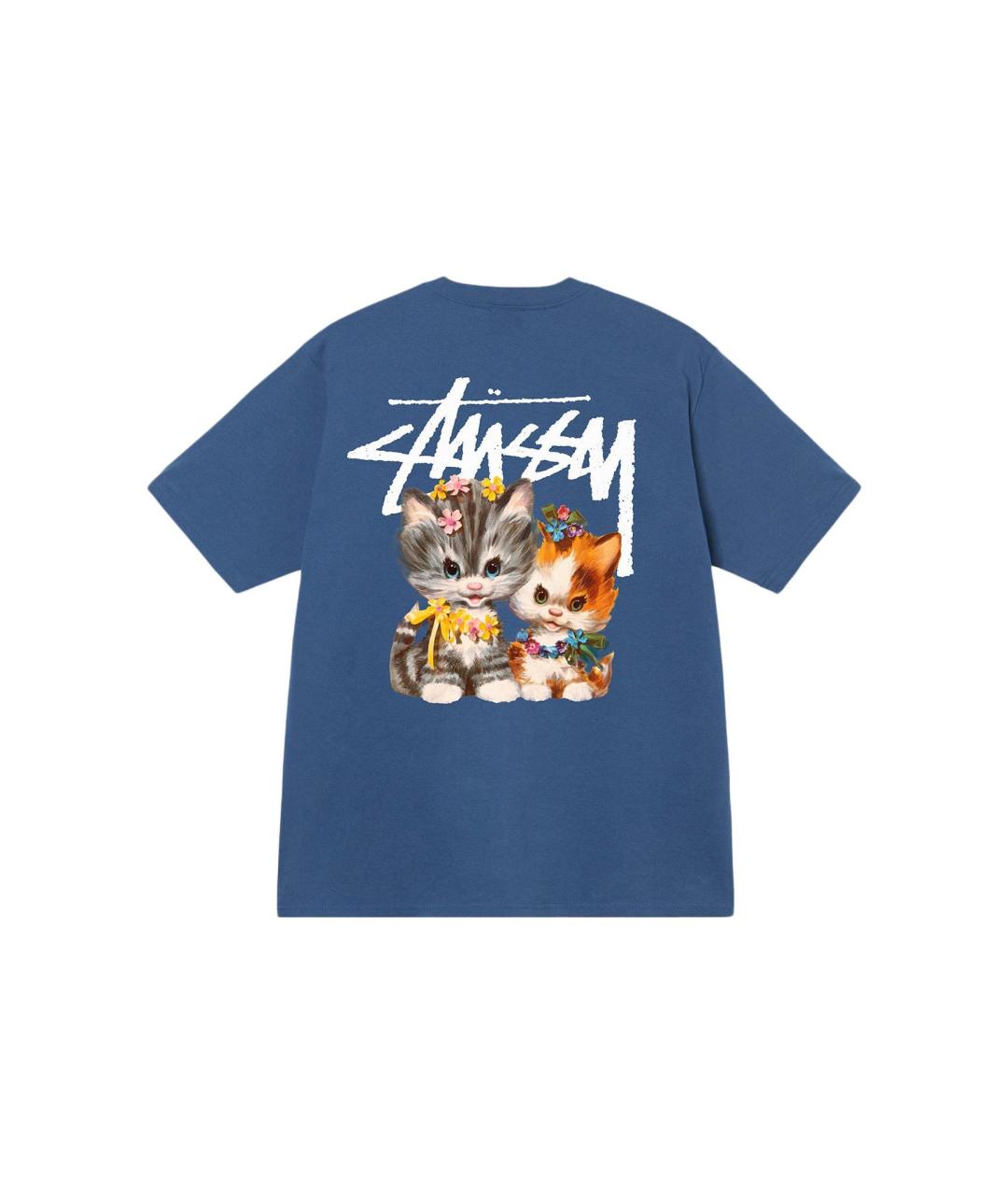 STUSSY Синяя хлопковая футболка, фото 2