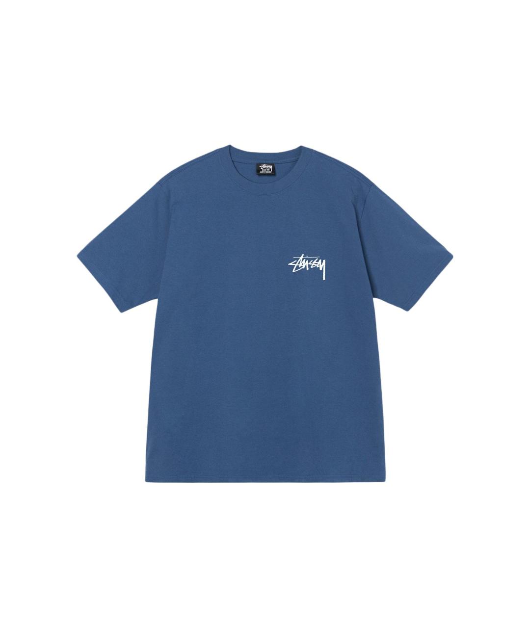 STUSSY Синяя хлопковая футболка, фото 1