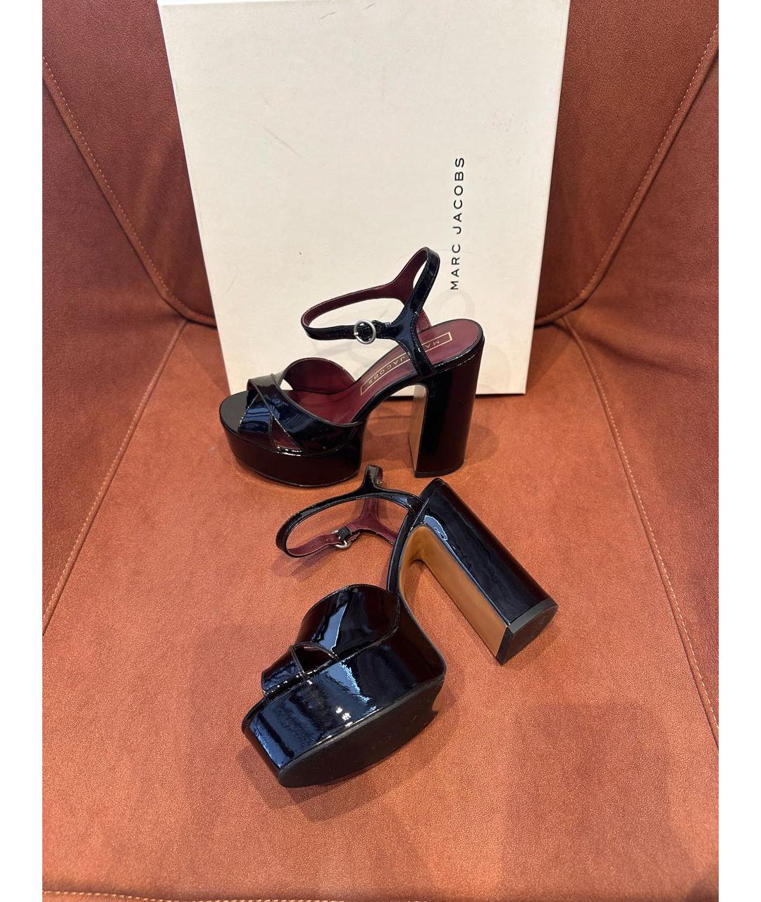 MARC JACOBS Черные кожаные босоножки, фото 4