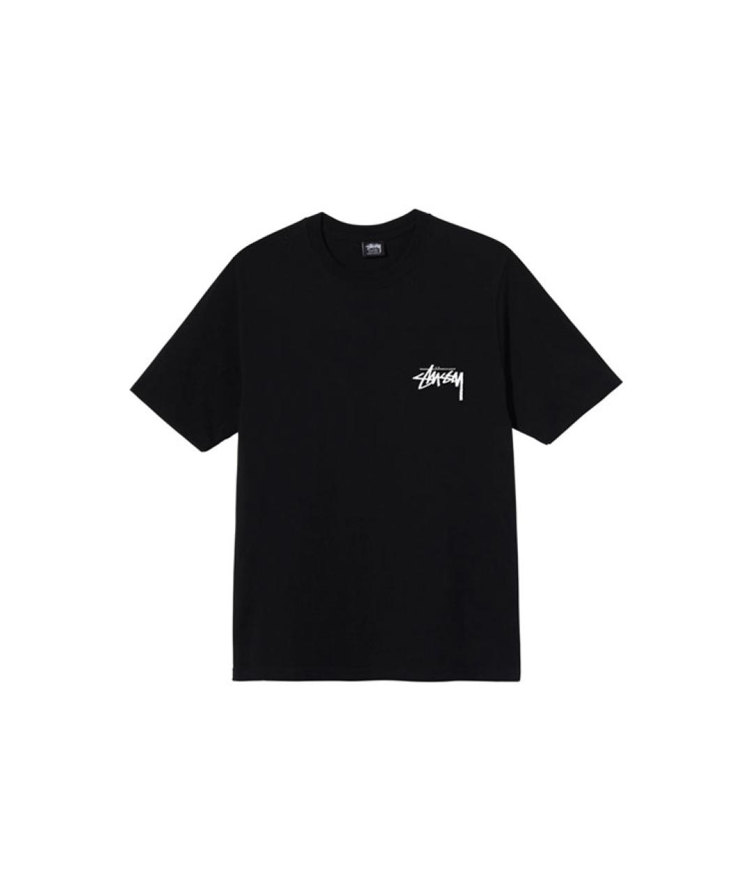 STUSSY Черная хлопковая футболка, фото 1