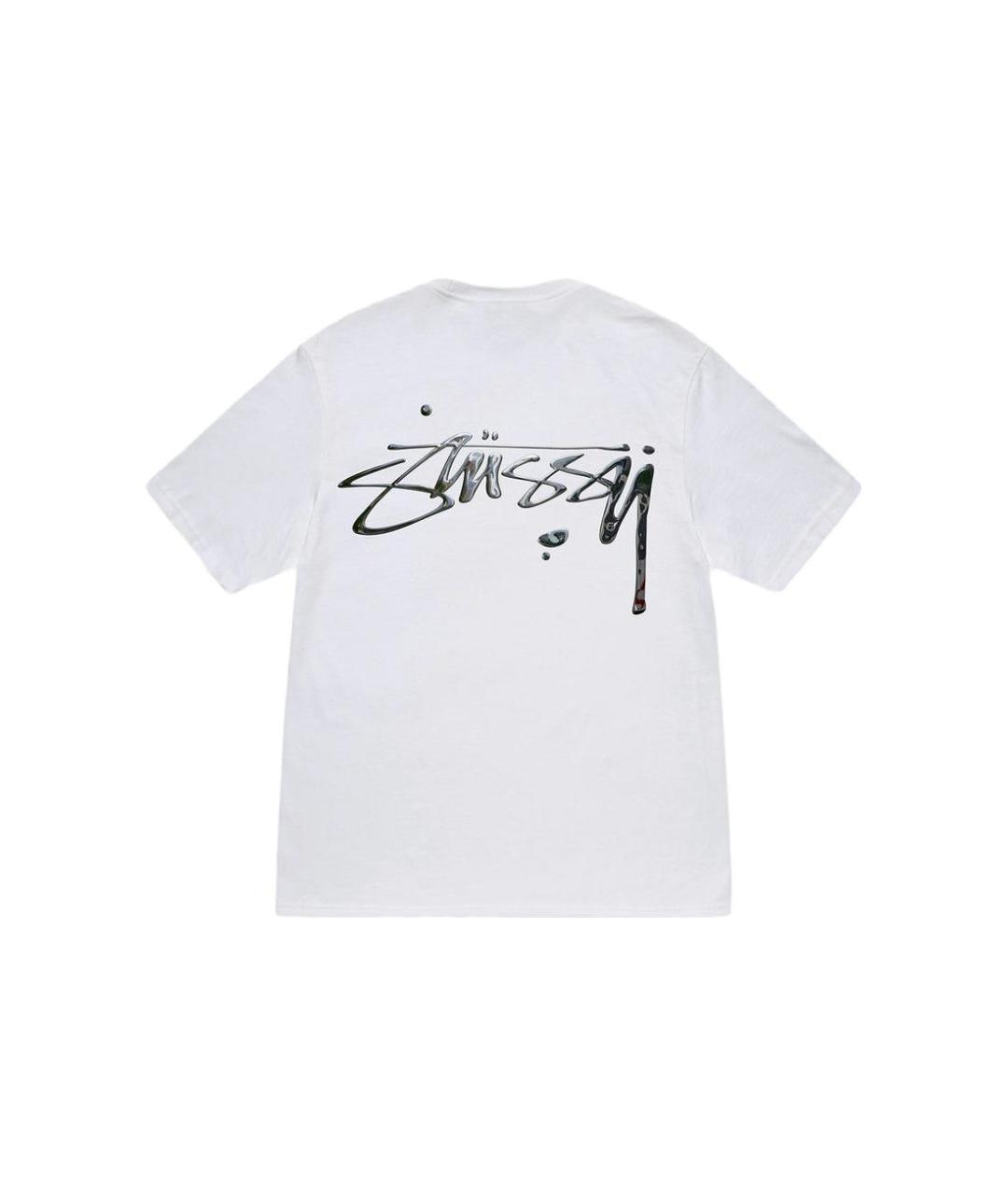 STUSSY Белая хлопковая футболка, фото 2