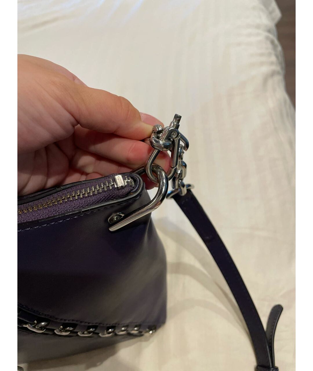 MICHAEL KORS Фиолетовая кожаная сумка тоут, фото 7