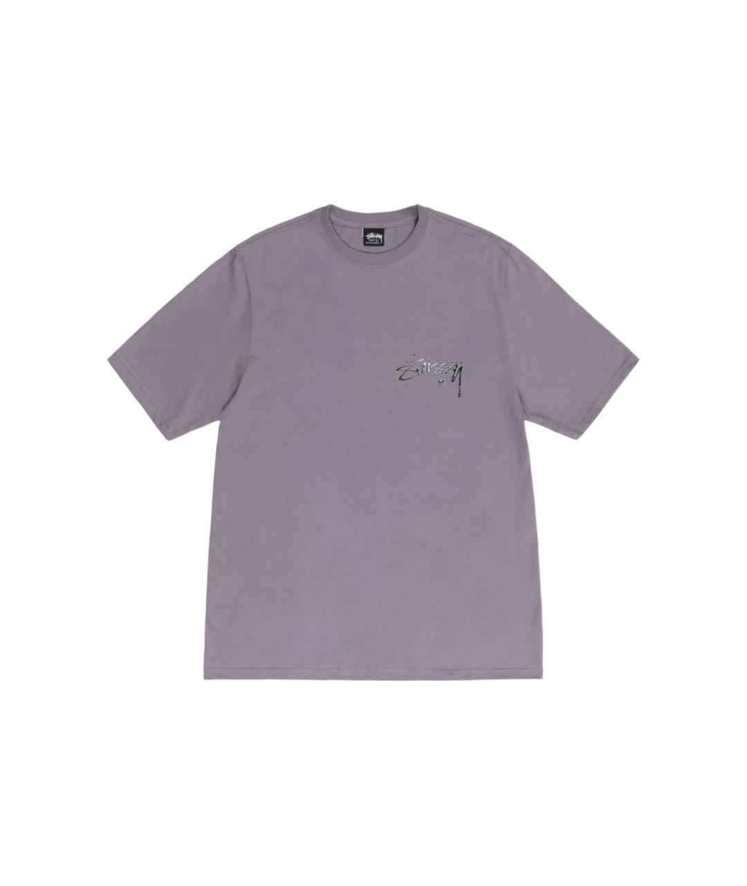 STUSSY Фиолетовая хлопковая футболка, фото 1