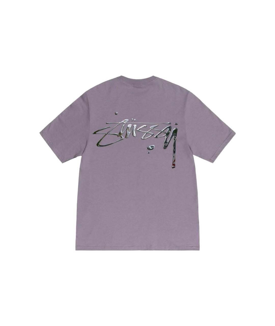 STUSSY Фиолетовая хлопковая футболка, фото 2