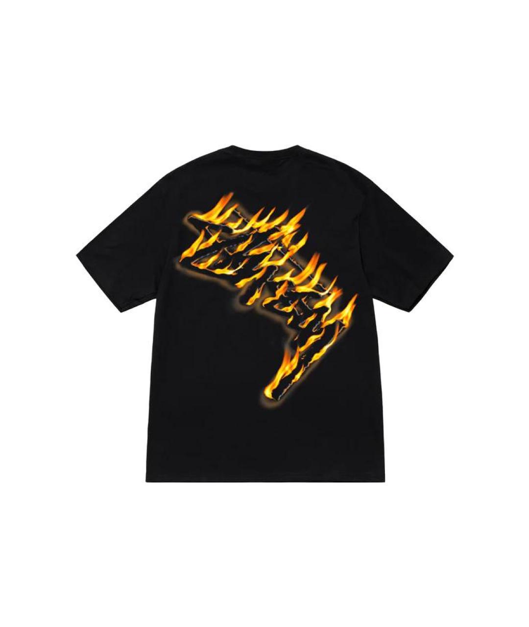 STUSSY Черная хлопковая футболка, фото 2