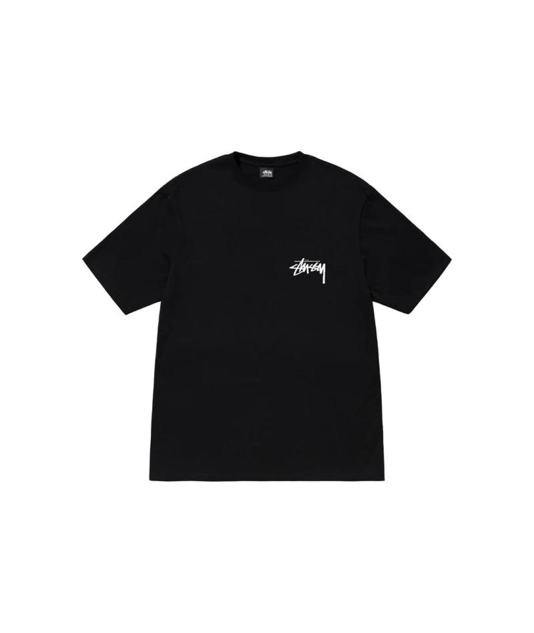 STUSSY Черная хлопковая футболка, фото 1