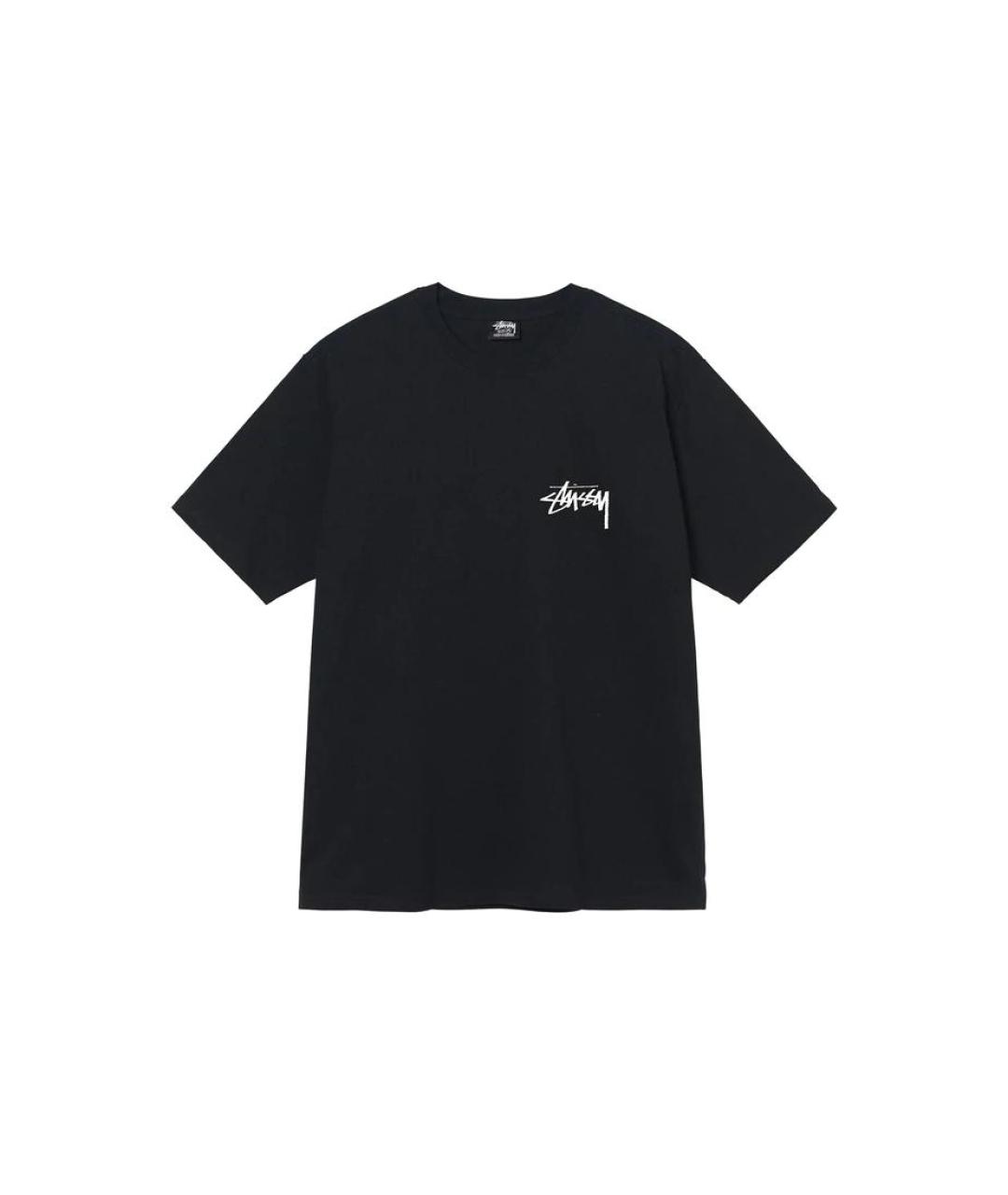 STUSSY Черная хлопковая футболка, фото 1