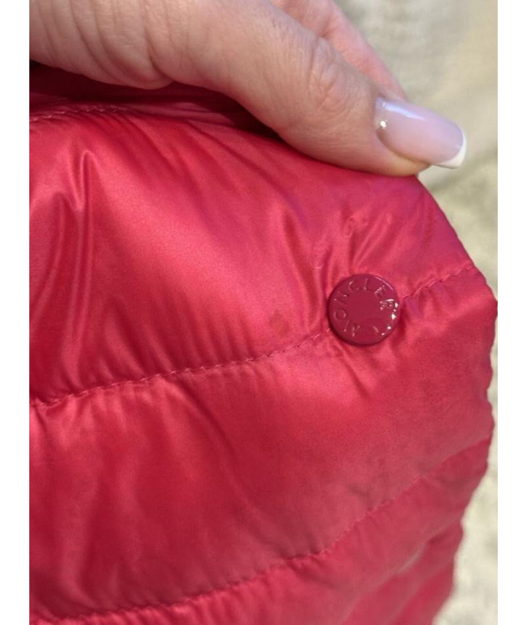 MONCLER Розовый полиэстеровый жилет, фото 7