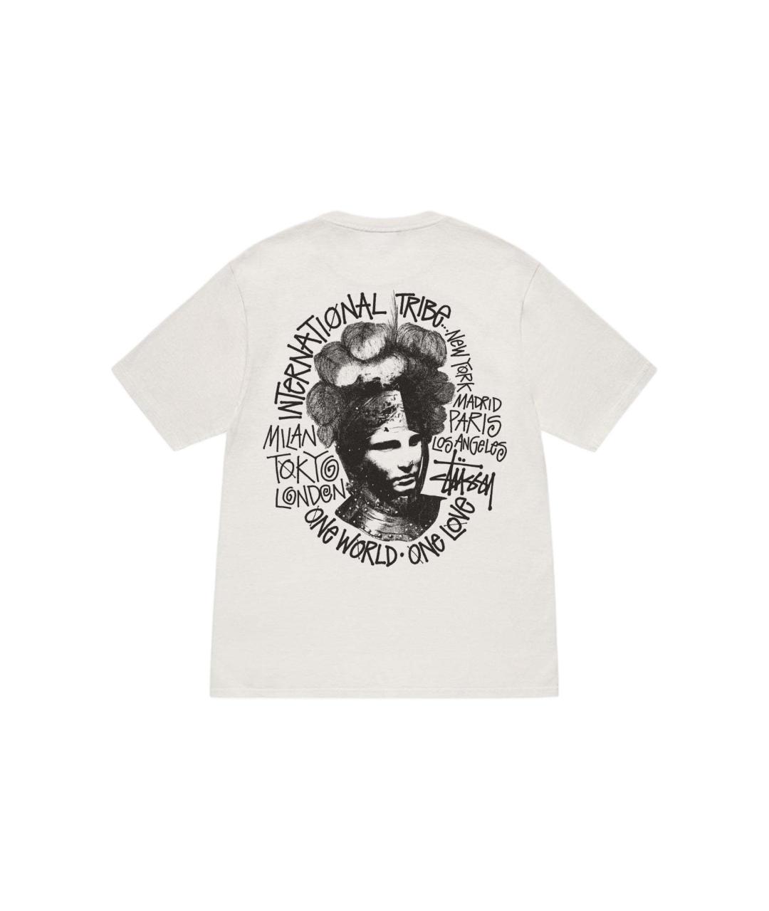 STUSSY Бежевая хлопковая футболка, фото 2