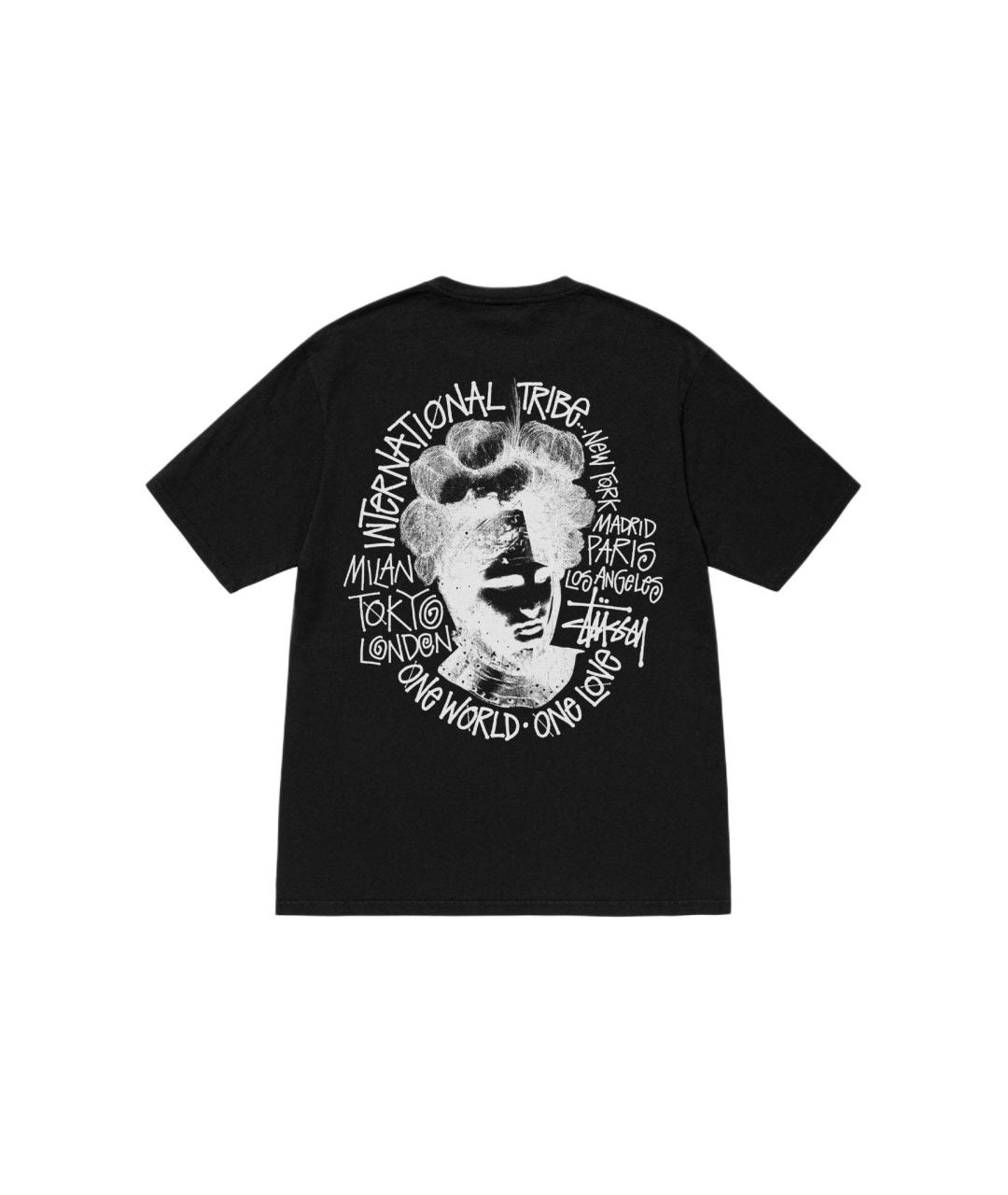 STUSSY Черная хлопковая футболка, фото 2