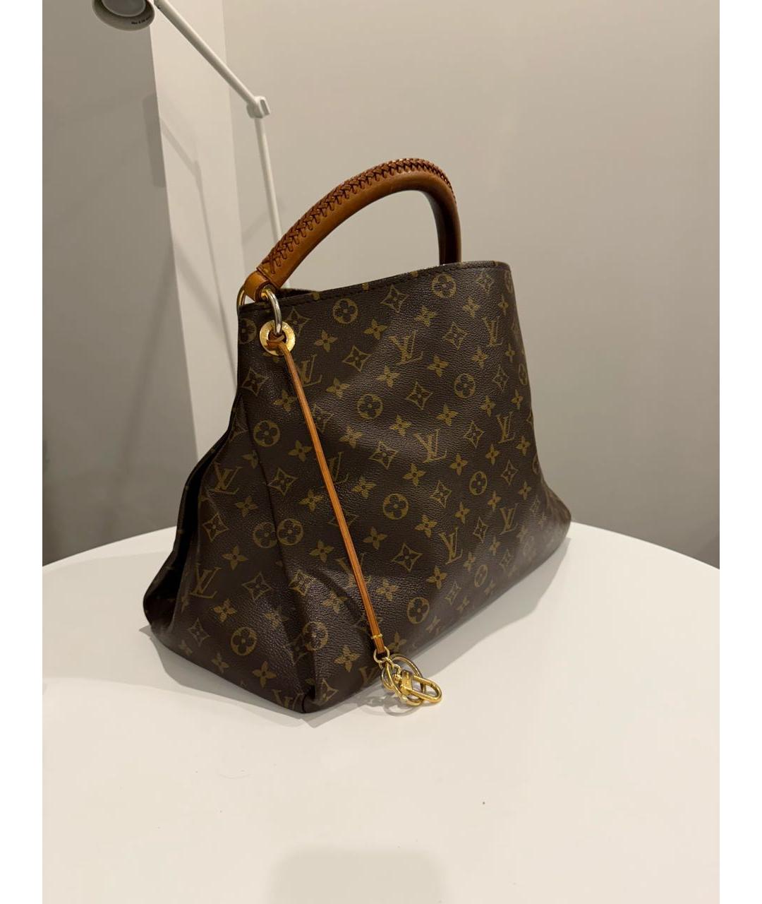 LOUIS VUITTON Коричневая кожаная сумка через плечо, фото 2