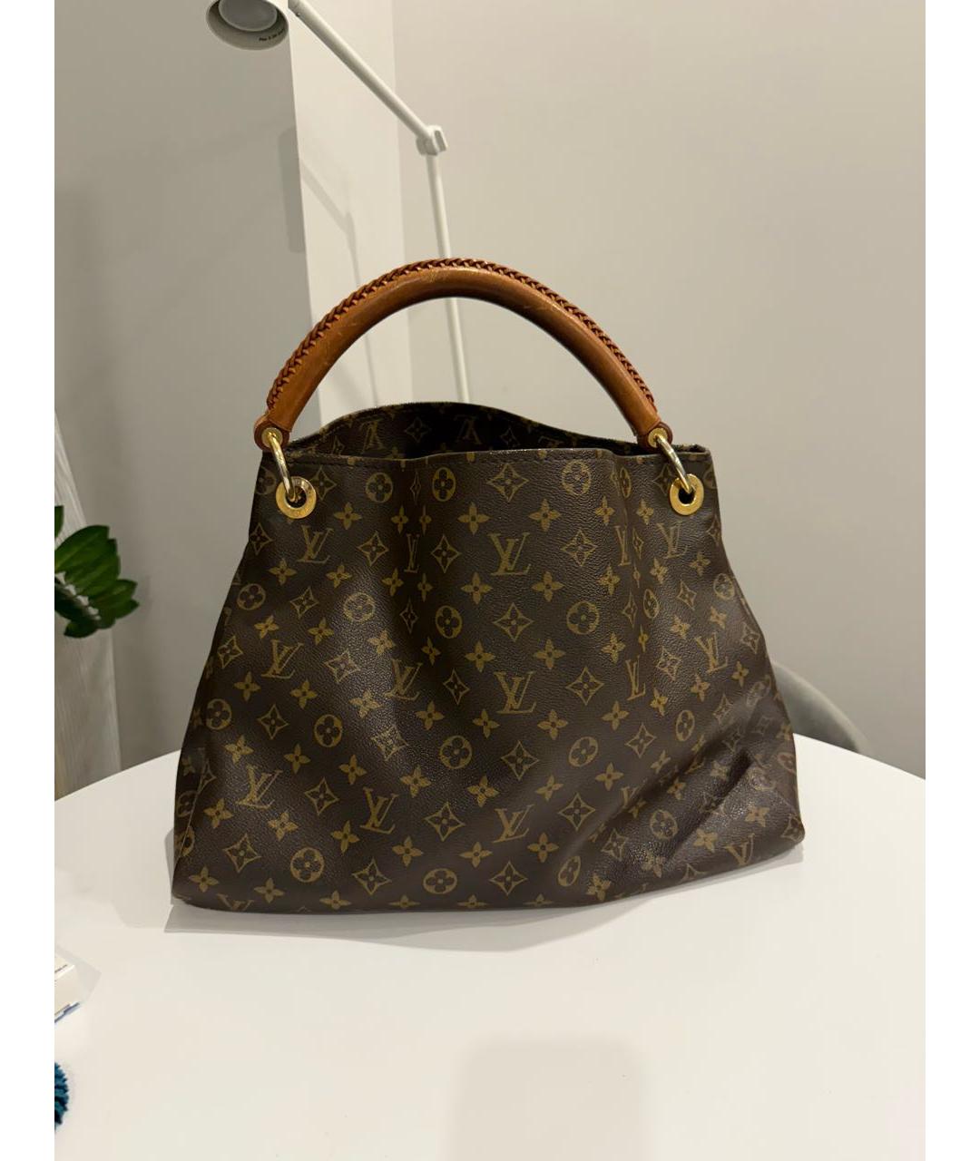 LOUIS VUITTON Коричневая кожаная сумка через плечо, фото 3