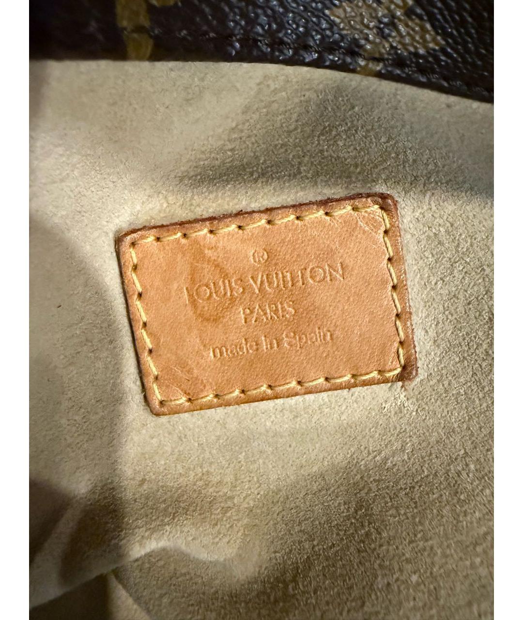 LOUIS VUITTON Коричневая кожаная сумка через плечо, фото 8