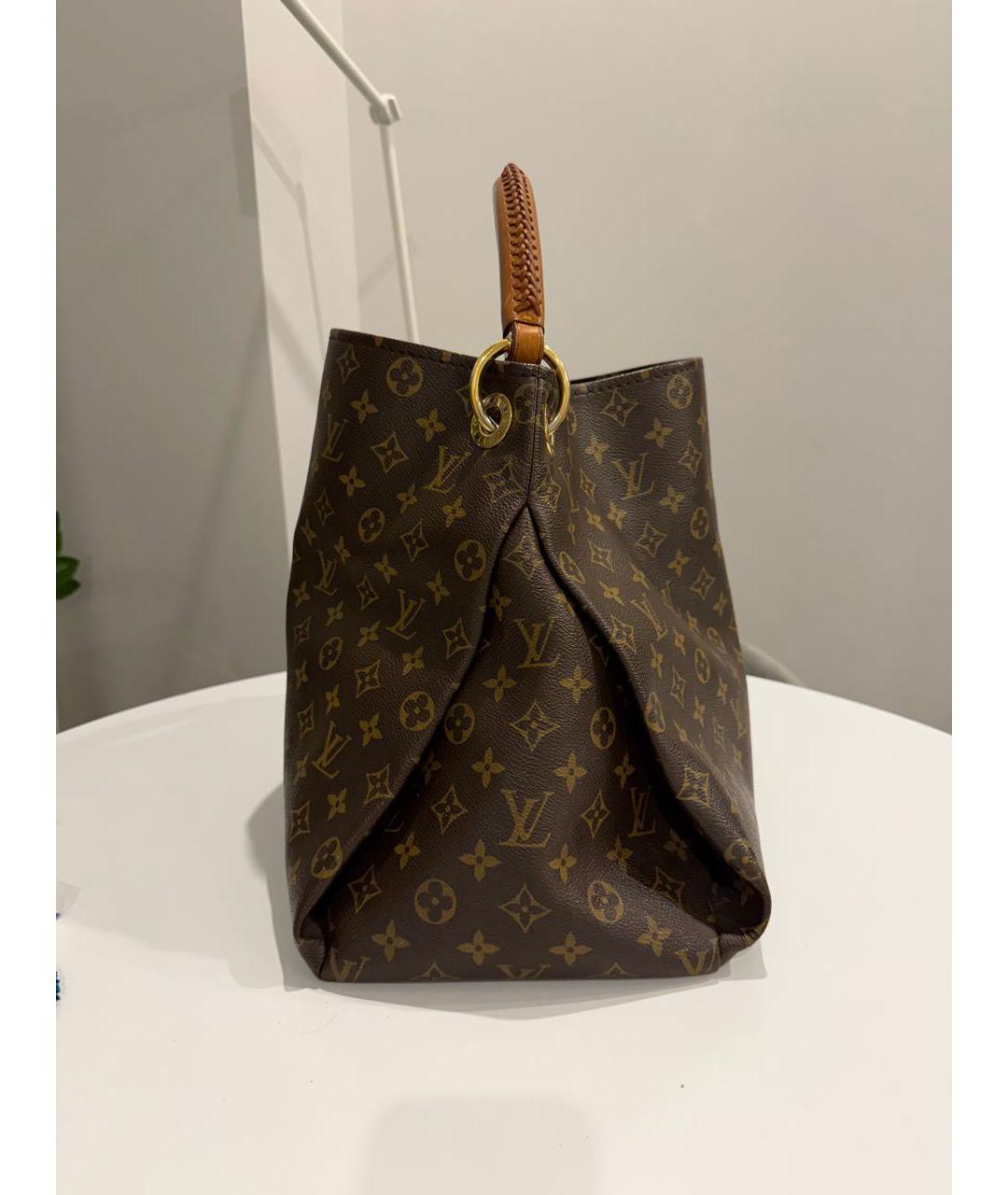 LOUIS VUITTON Коричневая кожаная сумка через плечо, фото 6