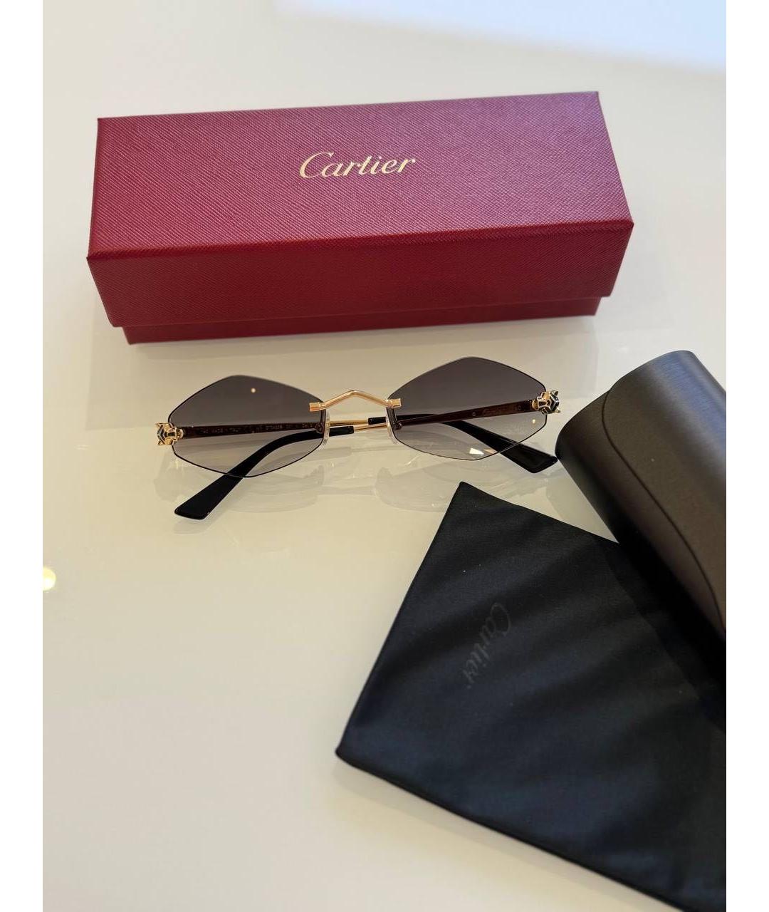 CARTIER Темно-синие металлические солнцезащитные очки, фото 4