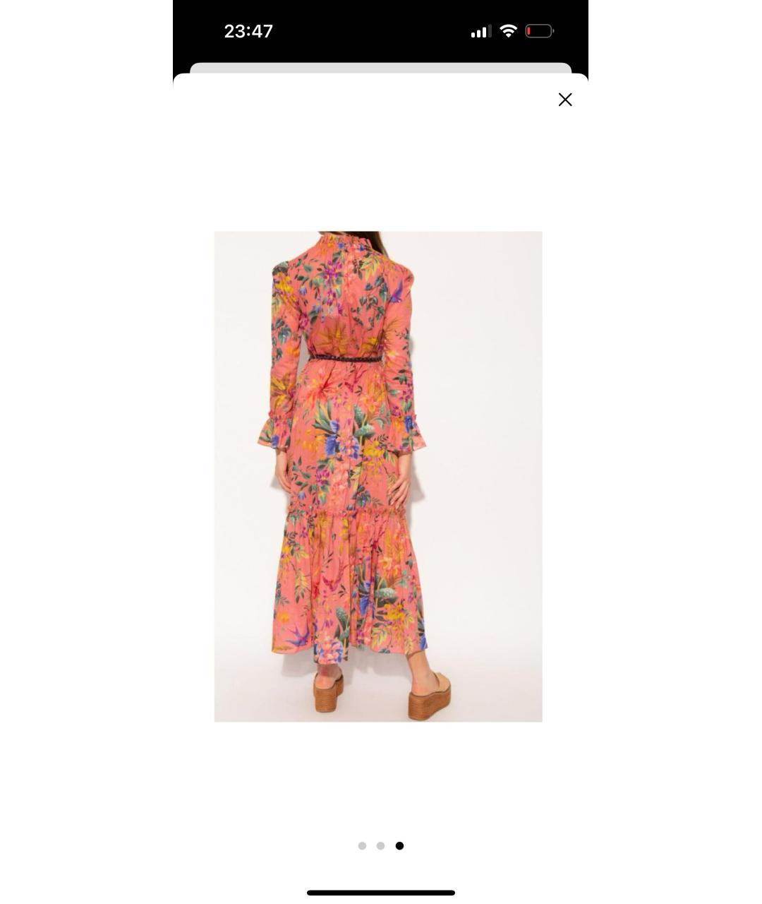 ZIMMERMANN Коралловое хлопковое повседневное платье, фото 5