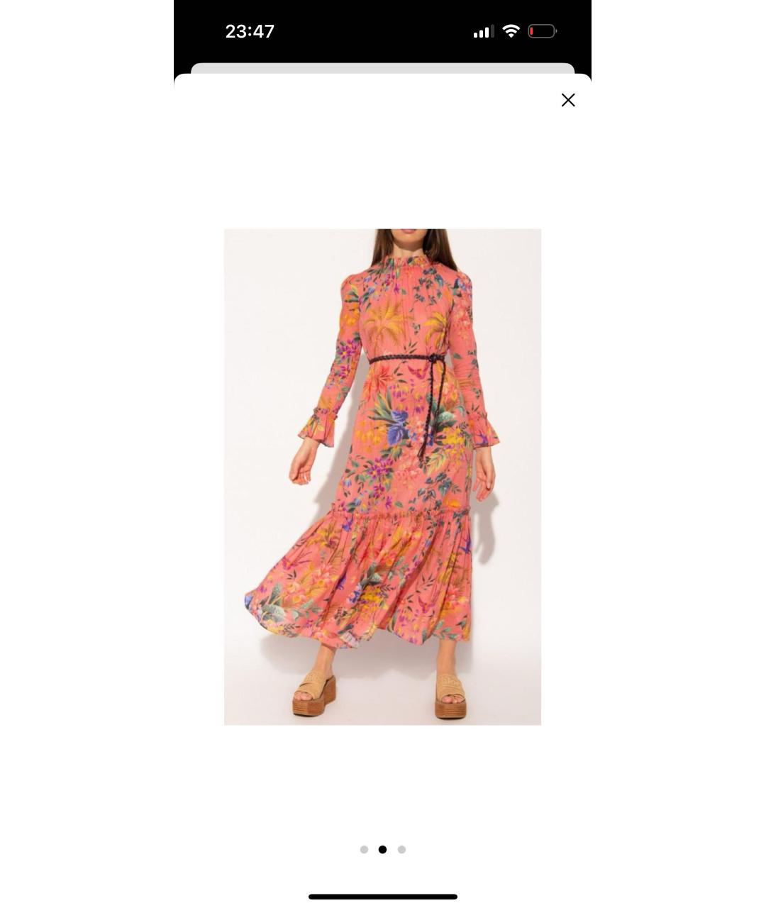 ZIMMERMANN Коралловое хлопковое повседневное платье, фото 3