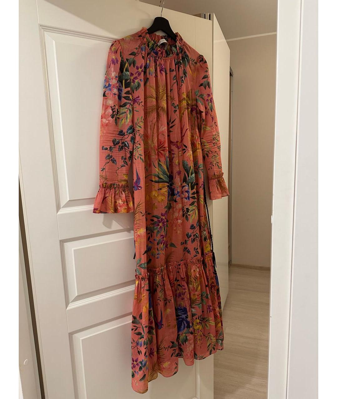 ZIMMERMANN Коралловое хлопковое повседневное платье, фото 4