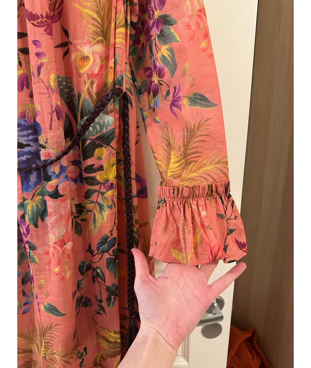 ZIMMERMANN Коралловое хлопковое повседневное платье, фото 6