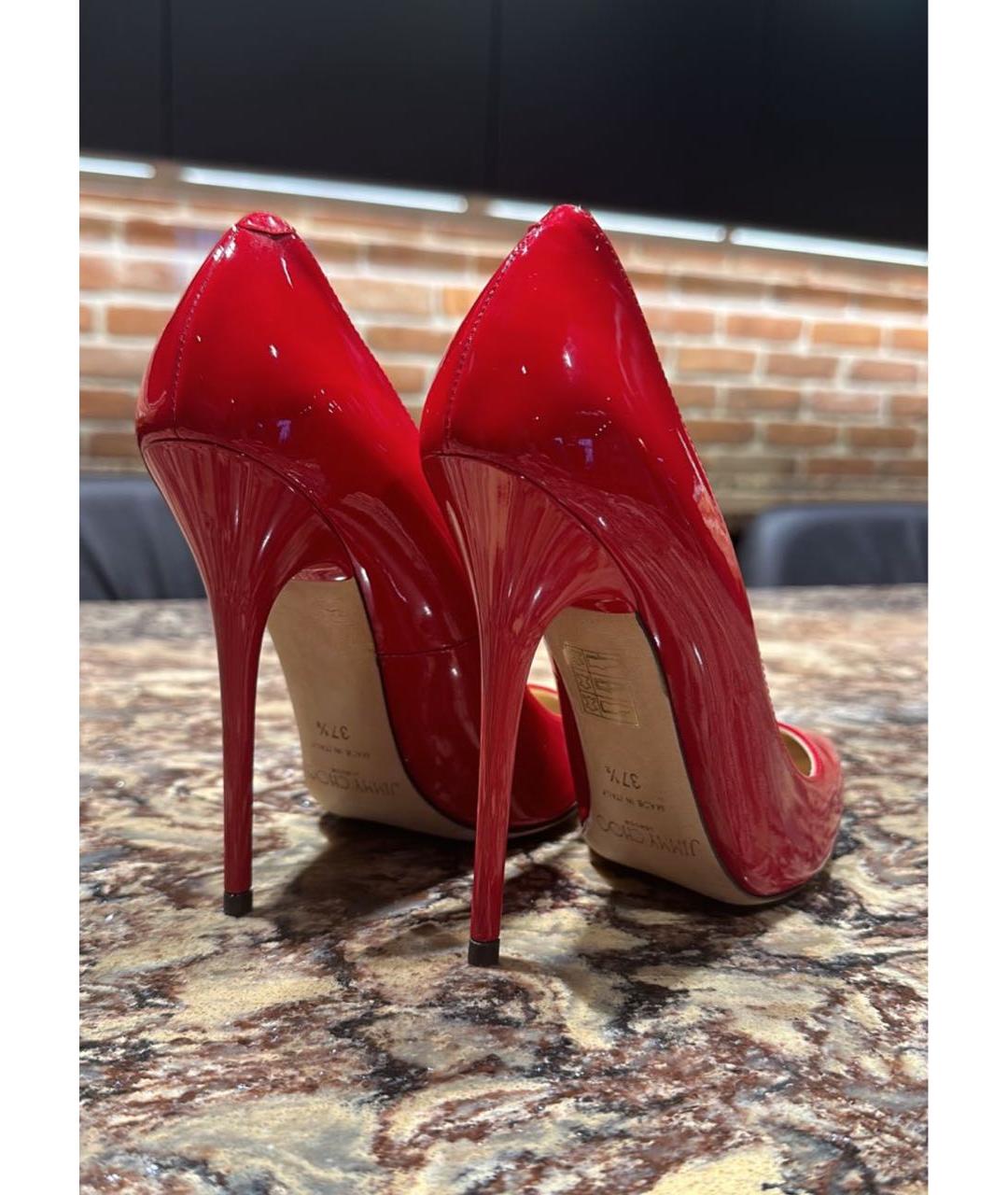 JIMMY CHOO Красные туфли из лакированной кожи, фото 3