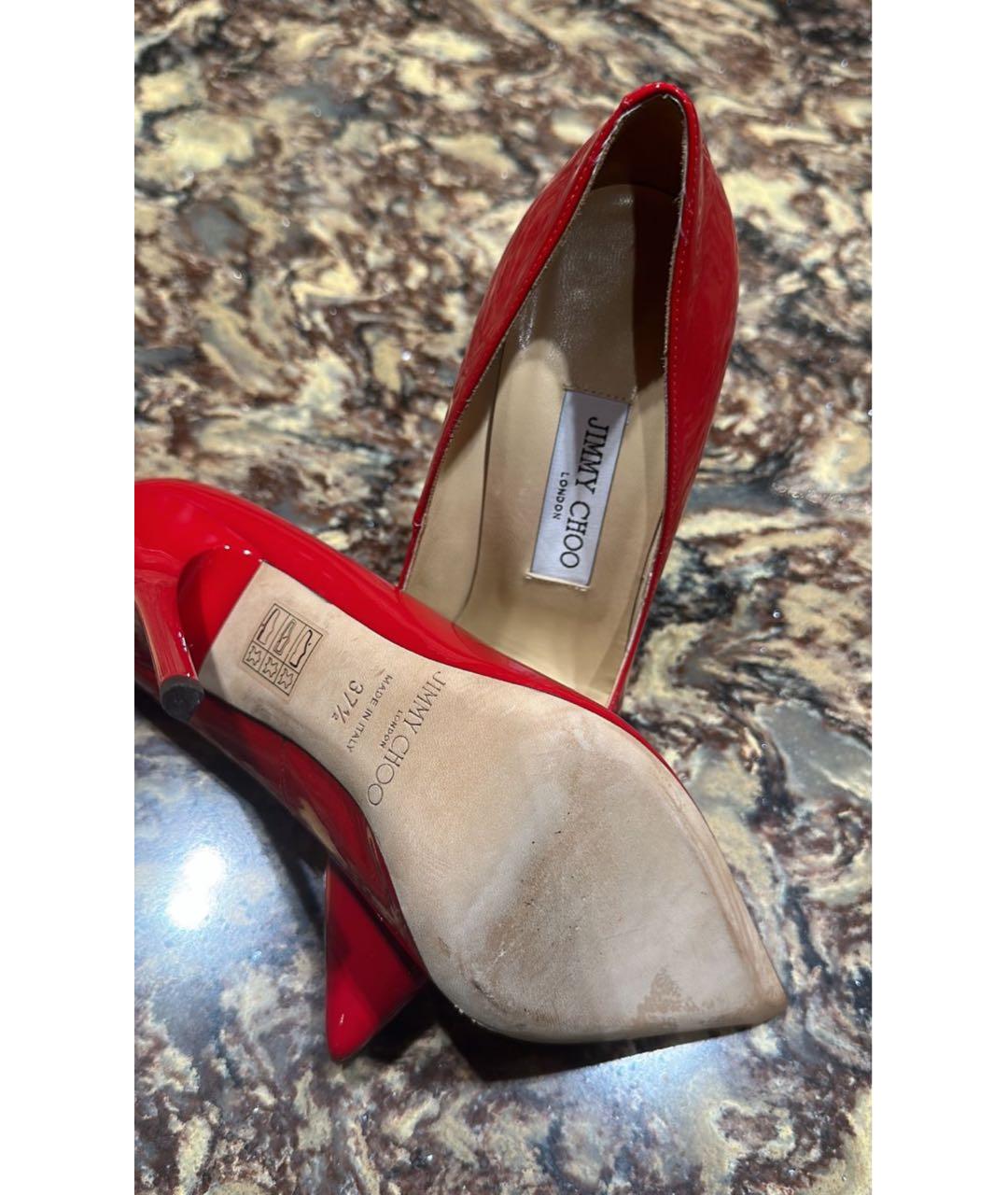 JIMMY CHOO Красные туфли из лакированной кожи, фото 5