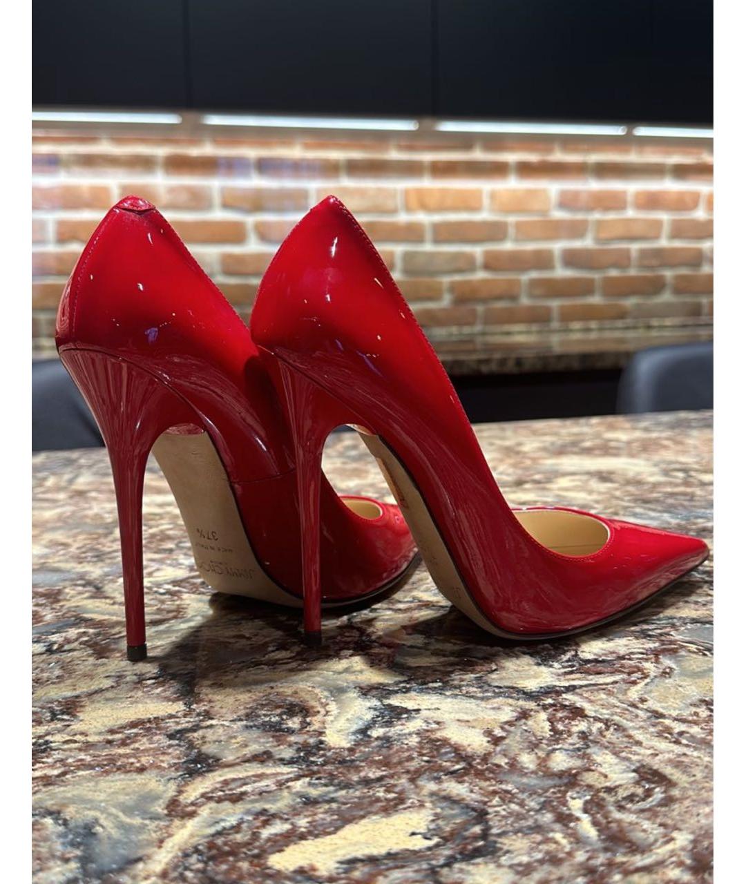 JIMMY CHOO Красные туфли из лакированной кожи, фото 6