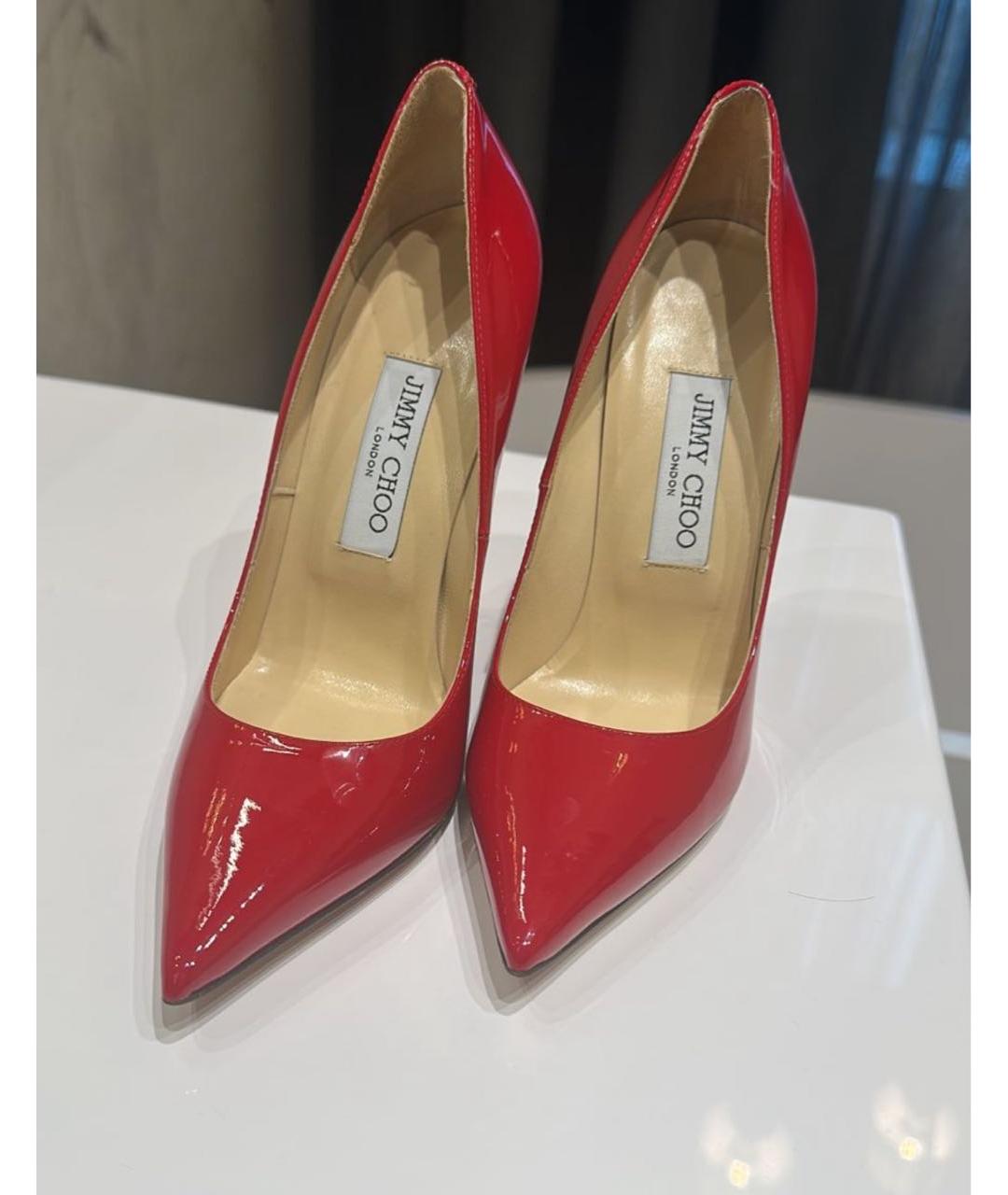 JIMMY CHOO Красные туфли из лакированной кожи, фото 4