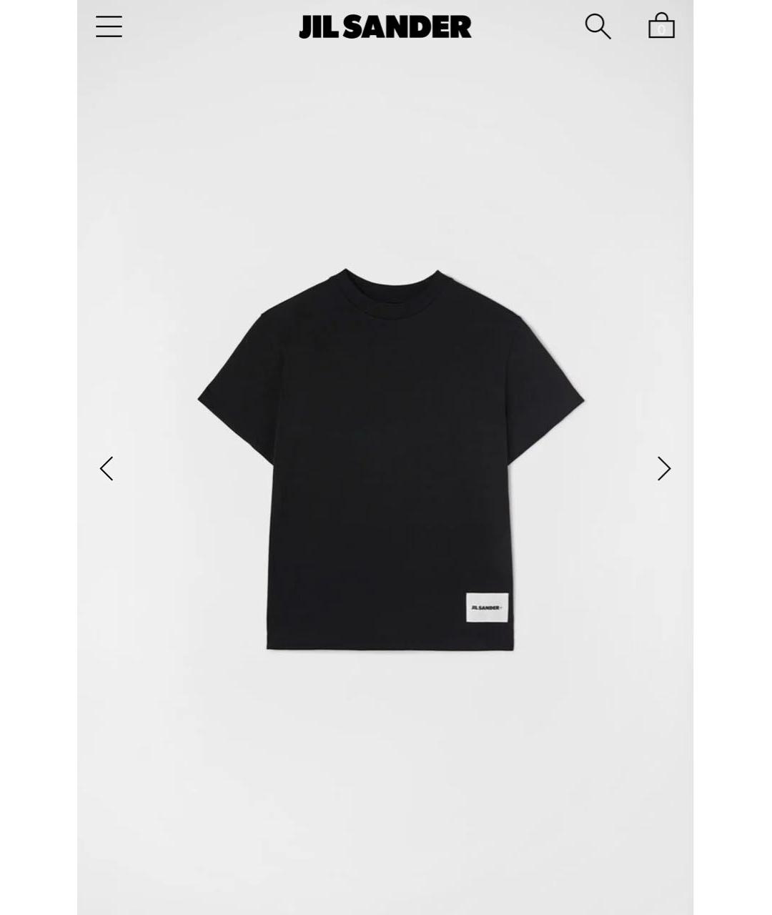 JIL SANDER Черная хлопковая футболка, фото 8