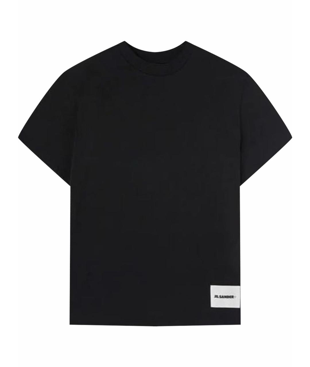 JIL SANDER Черная хлопковая футболка, фото 1