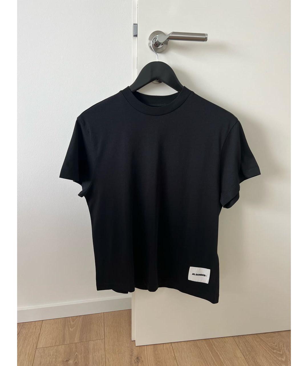JIL SANDER Черная хлопковая футболка, фото 3