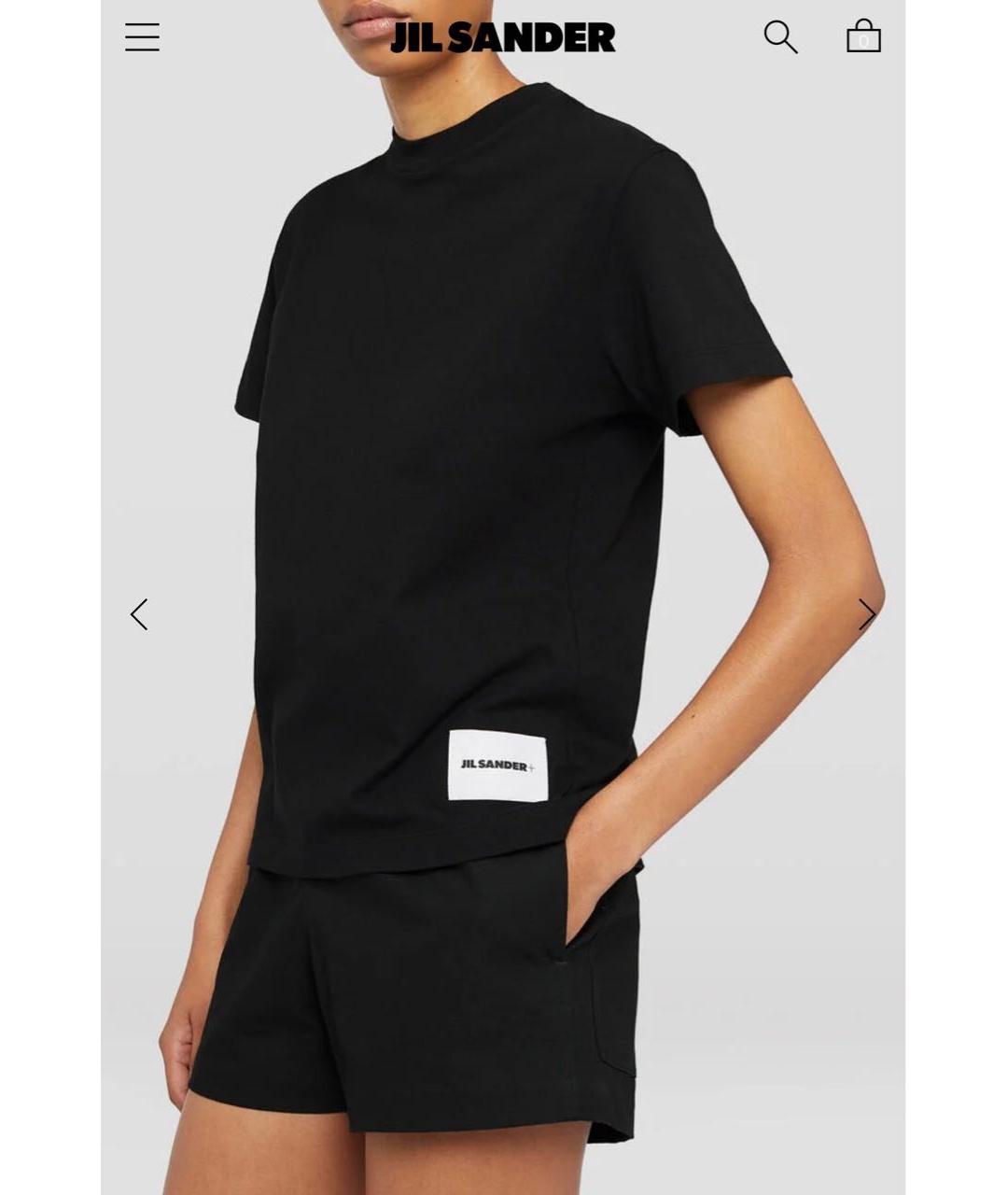 JIL SANDER Черная хлопковая футболка, фото 5