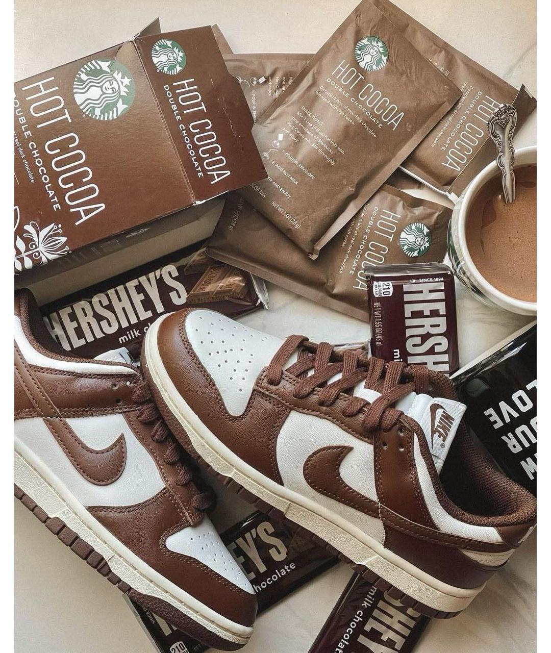 NIKE Коричневые кожаные кроссовки, фото 2
