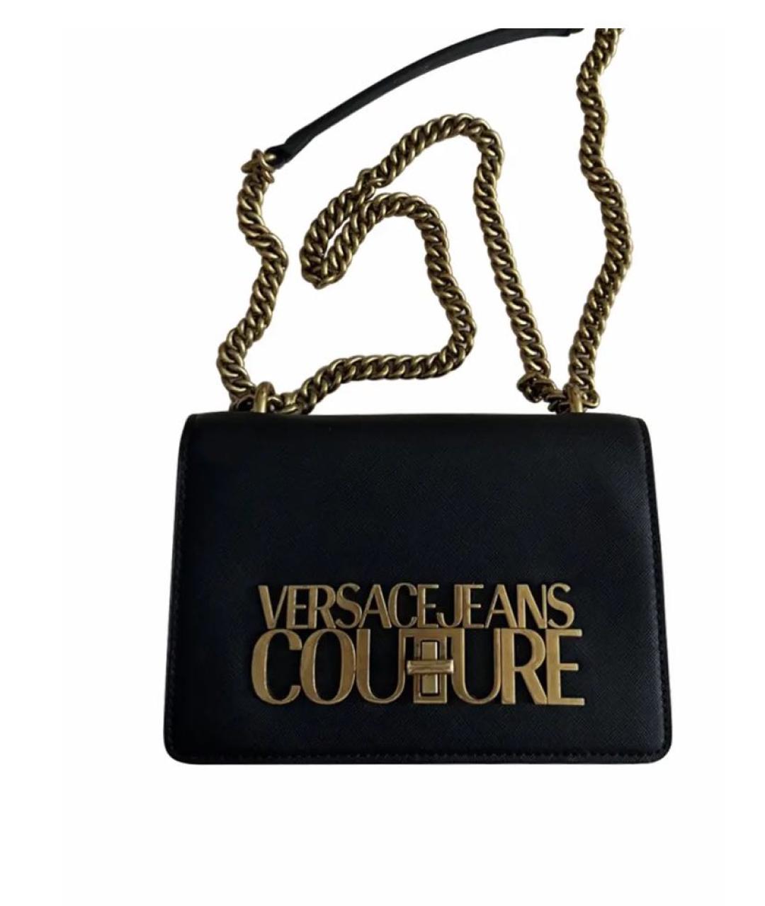 VERSACE JEANS COUTURE Черная сумка через плечо из искусственной кожи, фото 1