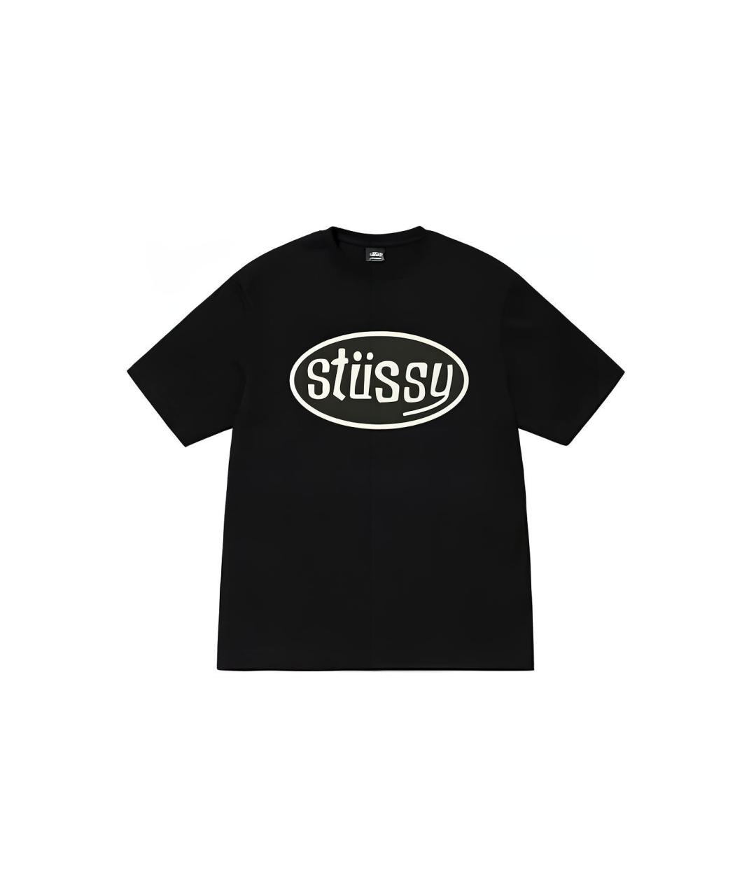STUSSY Черная футболка, фото 1