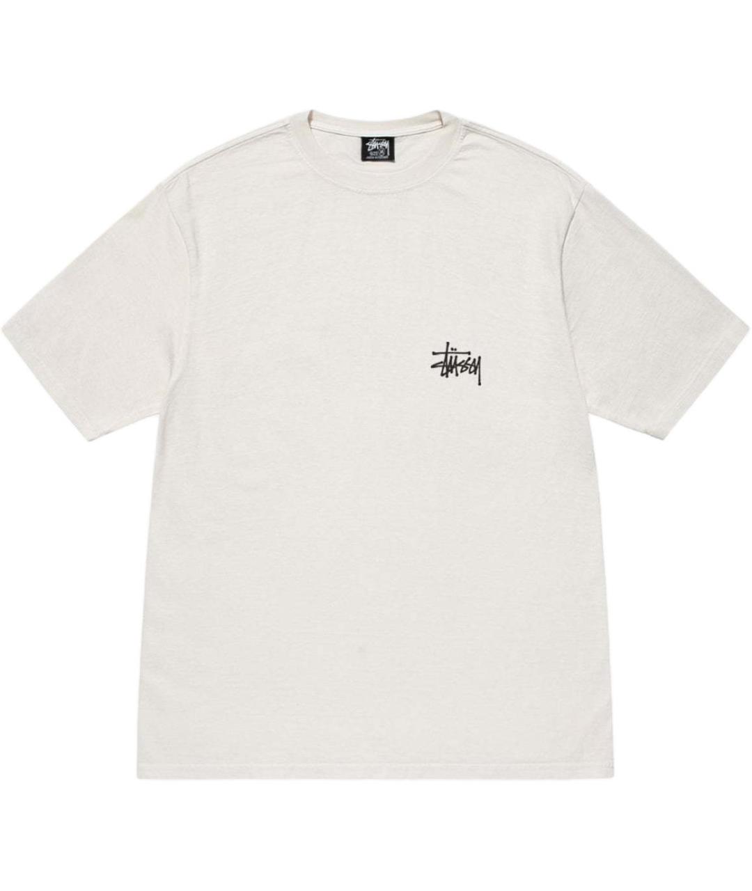 STUSSY Бежевая хлопковая футболка, фото 1