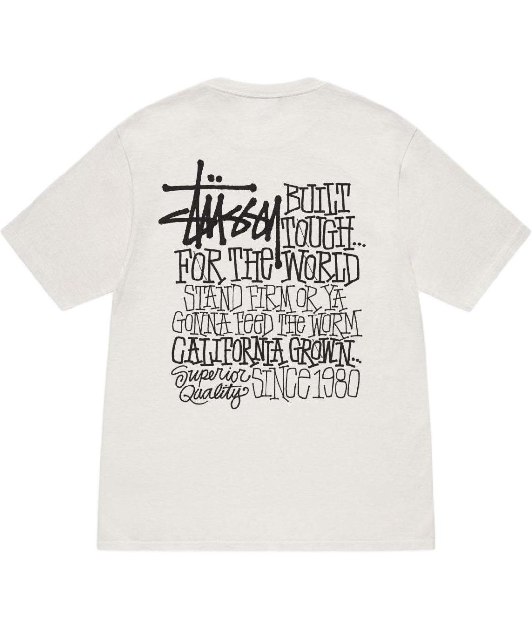 STUSSY Бежевая хлопковая футболка, фото 2