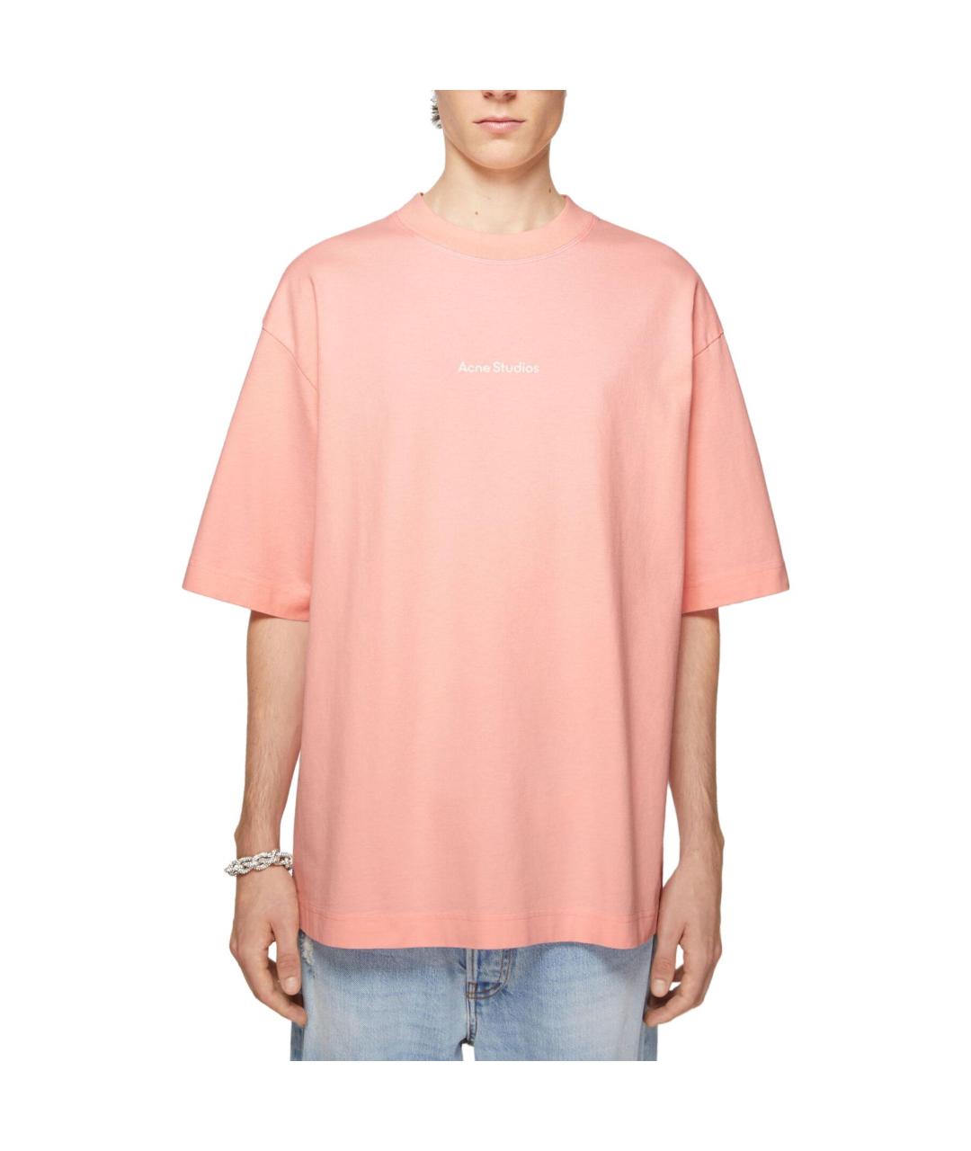 ACNE STUDIOS Розовая хлопковая футболка, фото 2