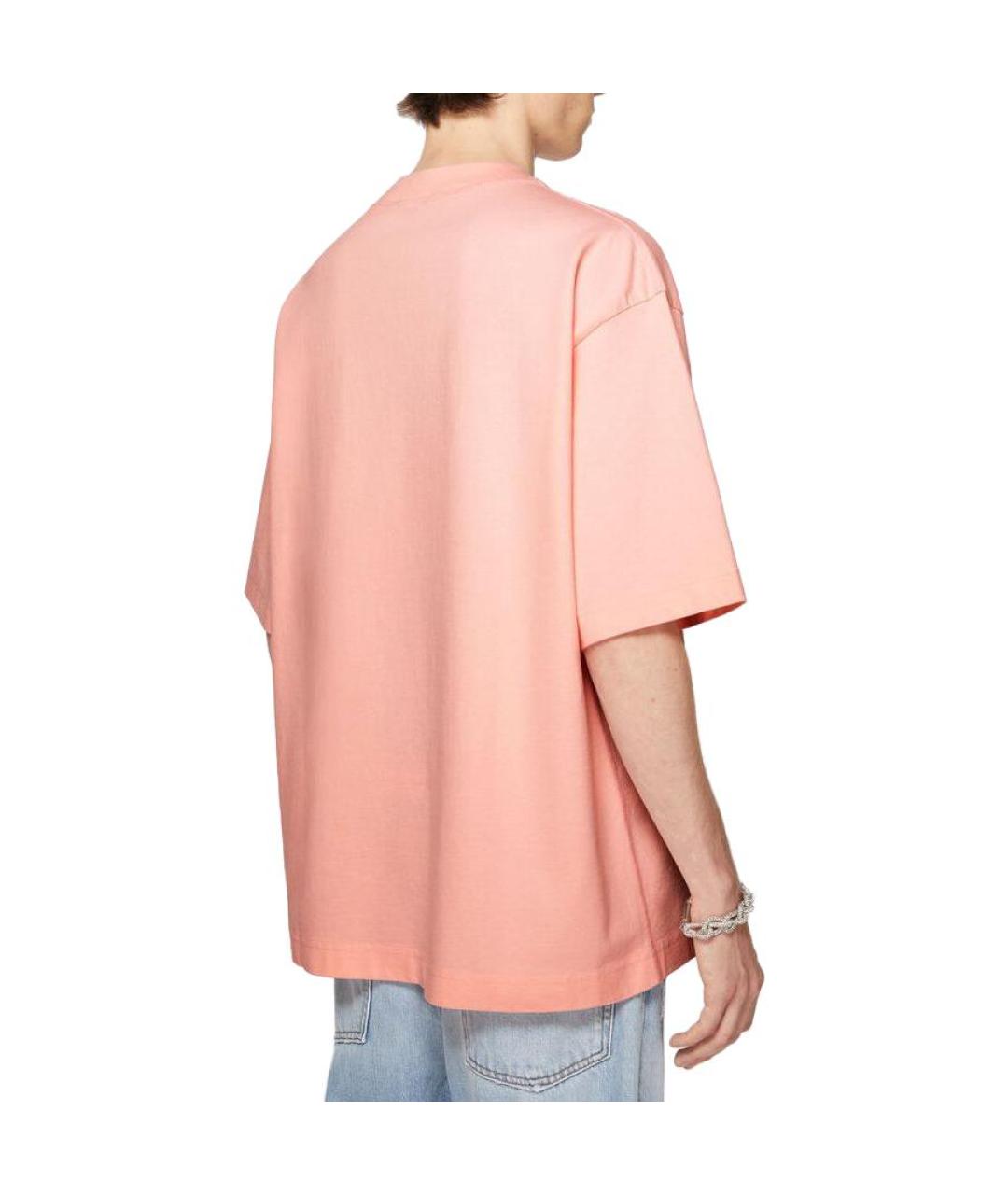 ACNE STUDIOS Розовая хлопковая футболка, фото 3