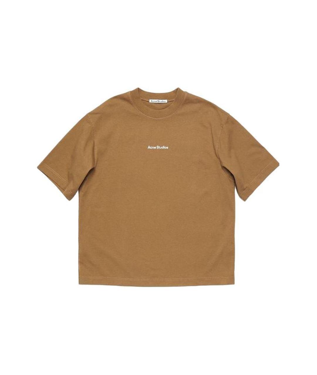 ACNE STUDIOS Коричневая хлопковая футболка, фото 1