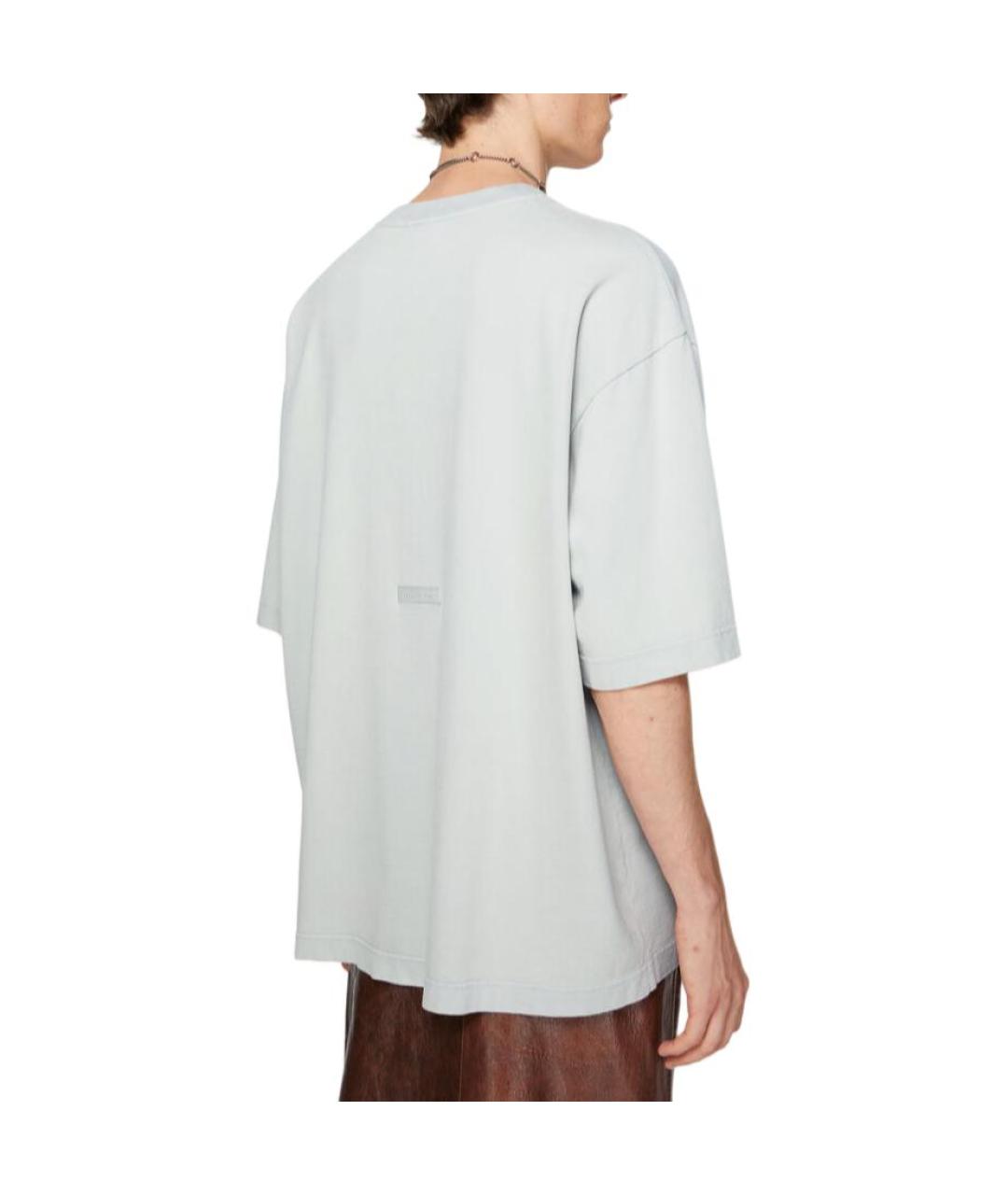 ACNE STUDIOS Голубая хлопковая футболка, фото 3