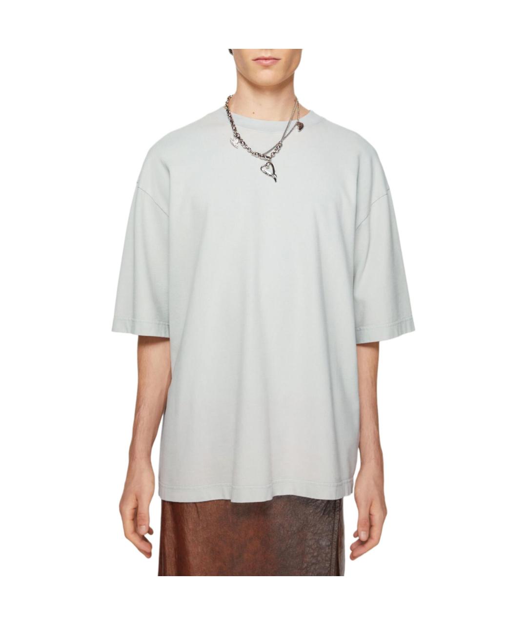 ACNE STUDIOS Голубая хлопковая футболка, фото 2