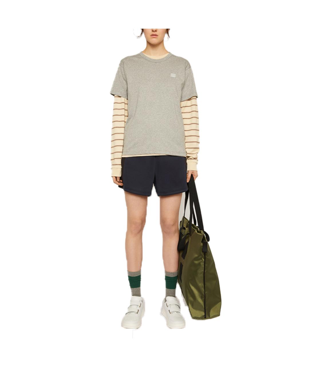ACNE STUDIOS Серая хлопковая футболка, фото 2