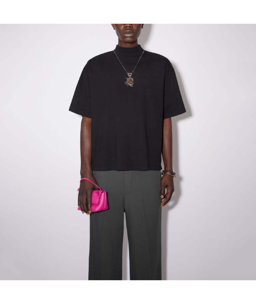 ACNE STUDIOS Черная хлопковая футболка, фото 2