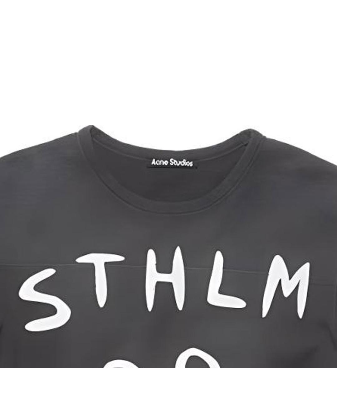 ACNE STUDIOS Серая хлопковая футболка, фото 3