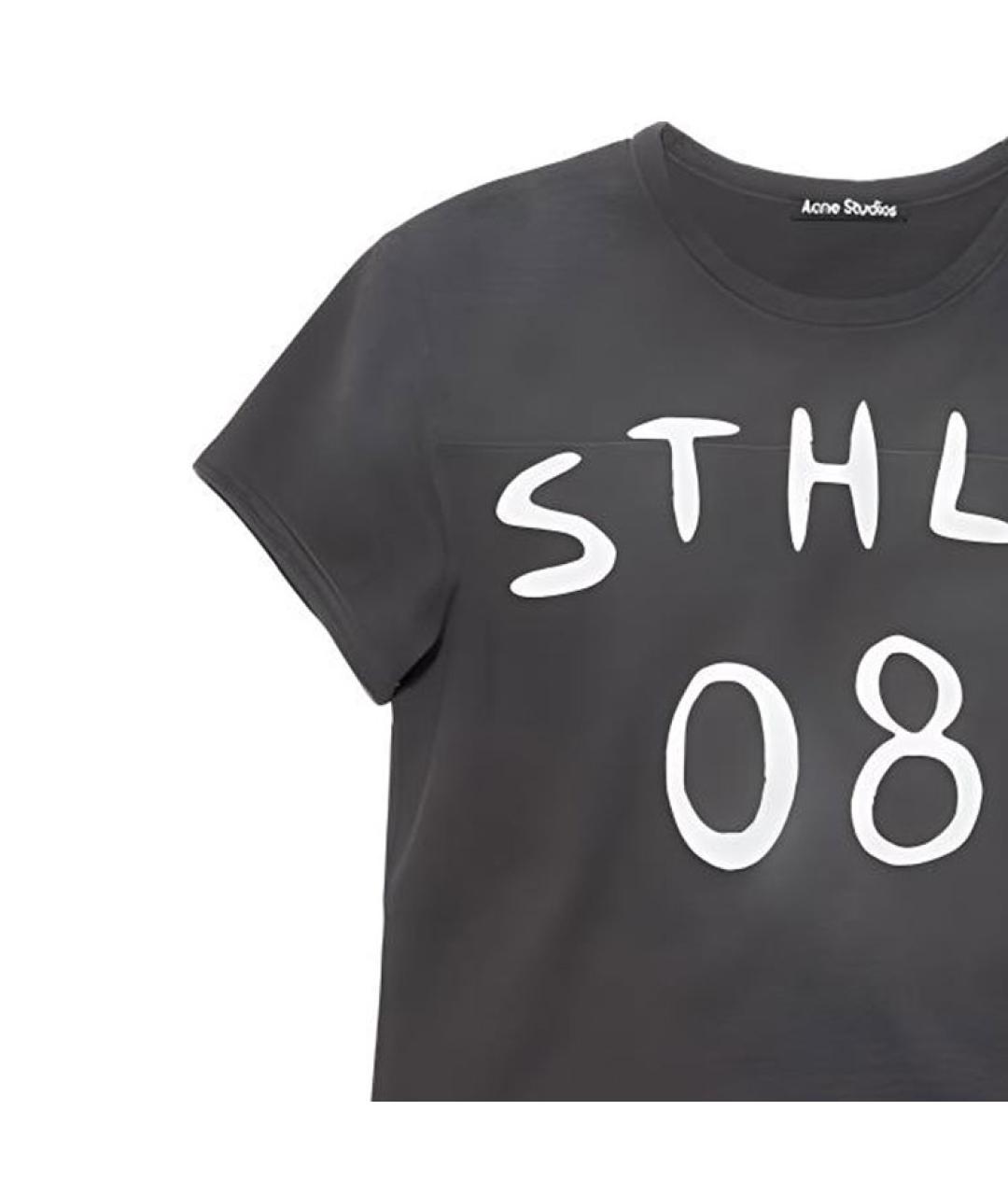 ACNE STUDIOS Серая хлопковая футболка, фото 6