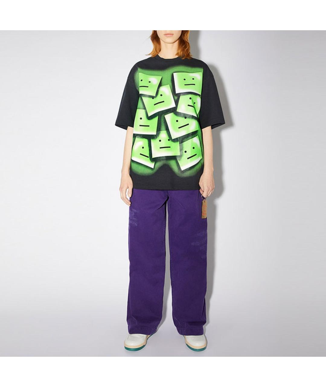 ACNE STUDIOS Черная хлопковая футболка, фото 2